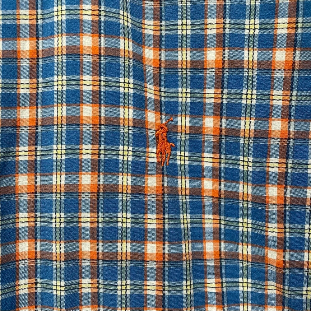 TWO Ralph Lauren XL long sleeve cotton button down dress shirts chambray check - Picture 8 of 13
